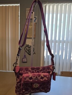 Coach Plum Signature Canvas Crossbody Bag
